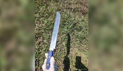 Homem vestido apenas com toalha tenta golpear pedestres com facão