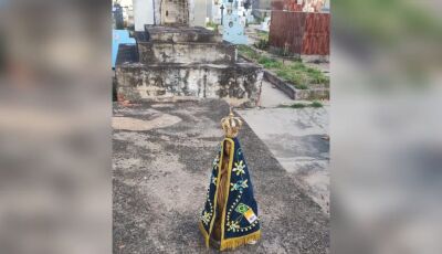 Nossa Senhora é furtada de igreja e escondida em cemitério em MS