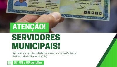 Emissão da nova Carteira de Identidade Nacional será realizada para servidores de Bonito