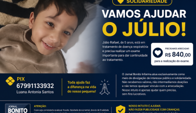 Campanha solidária busca arrecadar R$ 840 para exame de criança em tratamento de doença respiratória