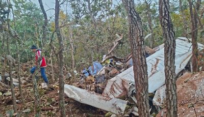 Avião que caiu em Campo Grande é encontrado pelos bombeiros 