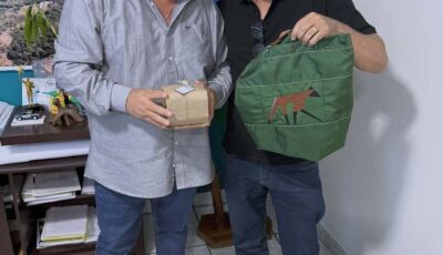 Prefeito Josmail Rodrigues recebe prefeito de Piraju (SP) em Bonito