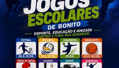 Jogos Escolares de Bonito começam no dia 21 e reúnem estudantes de toda a cidade