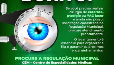 Secretaria orienta pacientes a manterem atualizados os pedidos de procedimentos oftalmológicos