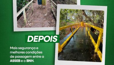 Ponte de acesso entre a Asseb e o BNH é reformada pela Prefeitura de Bonito