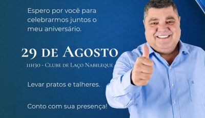 Prefeito Josmail Rodrigues convida população para comemoração de aniversário neste sábado em Bonito