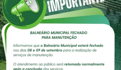 Balneário Municipal de Bonito ficará fechado nesta terça e quarta-feira para manutenção