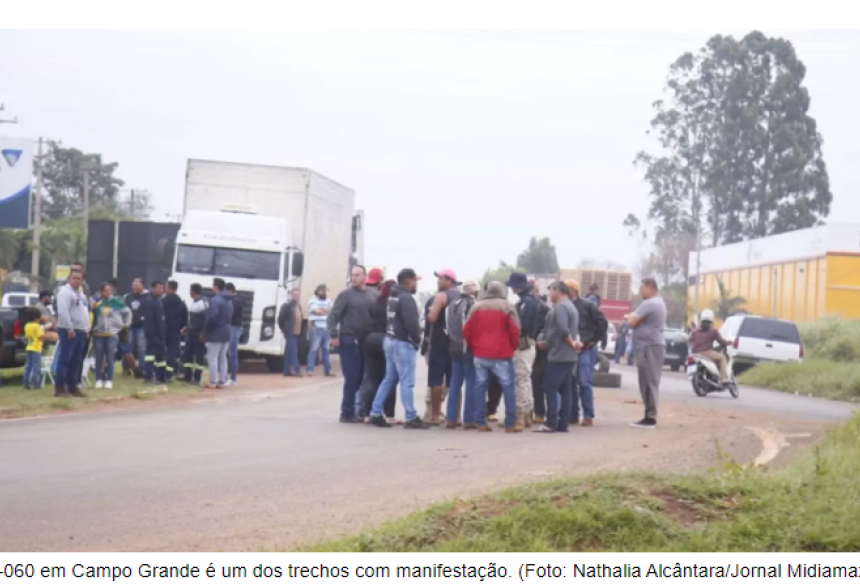 BR-060 em Campo Grande é um dos trechos com manifestação. (Foto: Nathalia Alcântara/Jornal Midiamax)