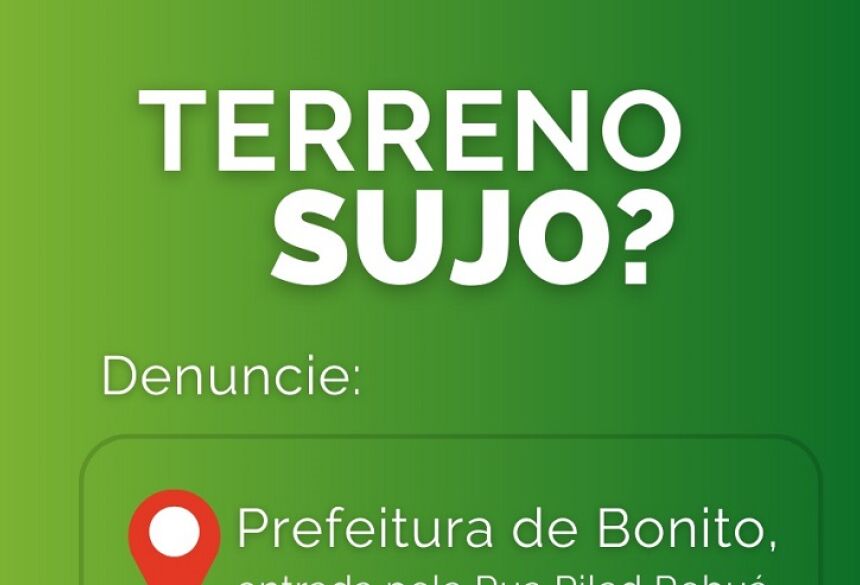 TERRENO SUJO EM BONITO