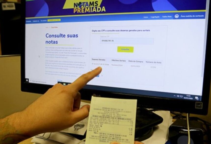 O programa "Nota MS Premiada" contempla os consumidores que exigem nota fiscal nas compras realizadas no Estado