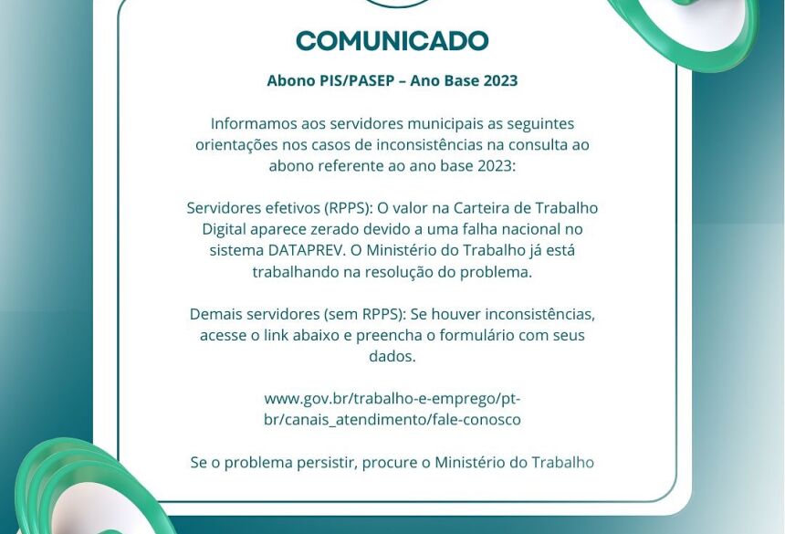 De acordo com a prefeitura, se o problema persistir, procure o Ministério do Trabalho