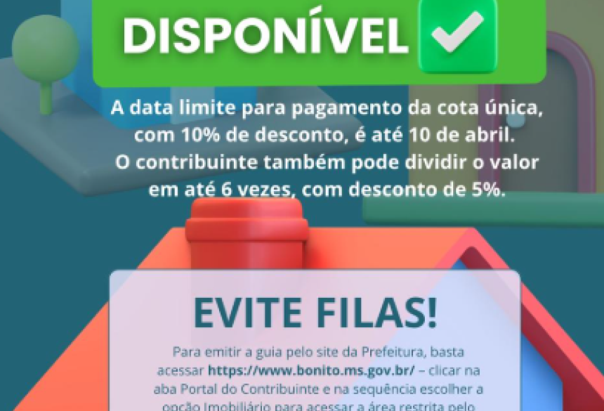 Os pagamentos poderão ser efetuados nos bancos credenciados (Banco do Brasil e Caixa Econômica) e casas Lotéricas