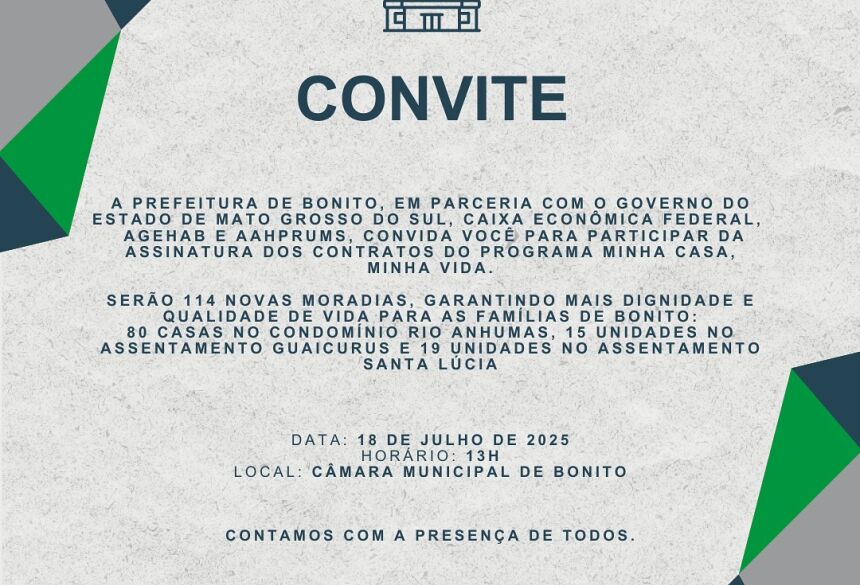 A Prefeitura convida toda a população para participar desse momento que representa mais uma conquista para o município