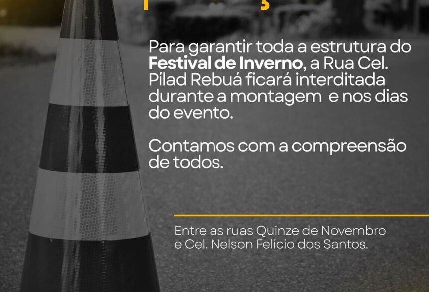 A organização pede a compreensão de todos os moradores e visitantes
