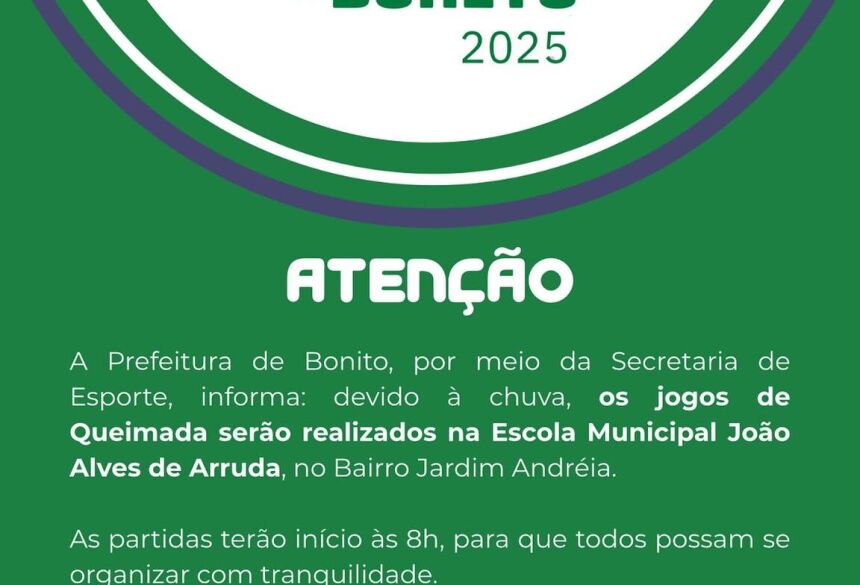 Informativo divulgado nas redes sociais