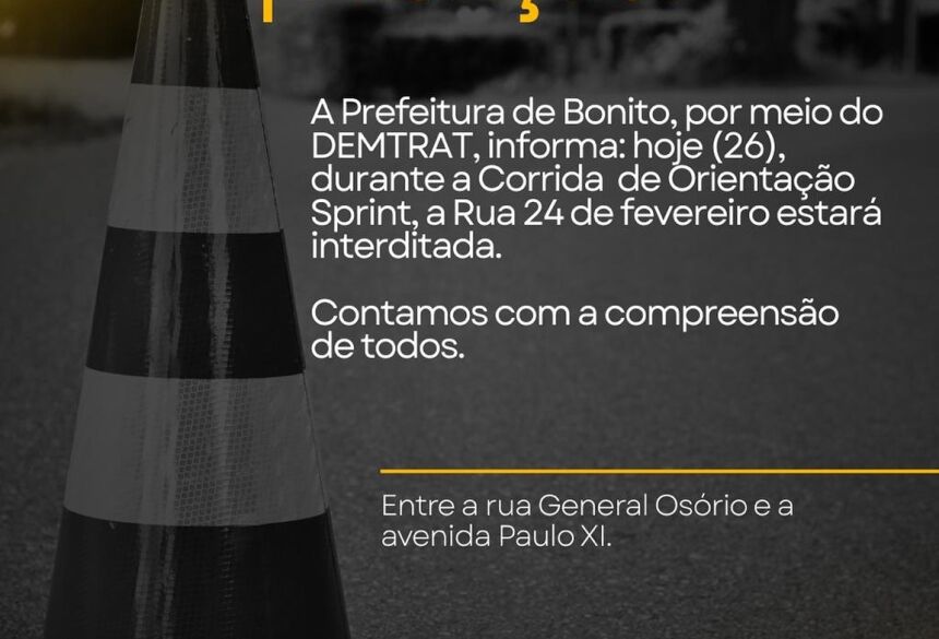 Informativo divulgado nas redes sociais