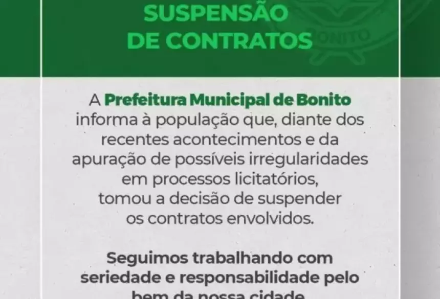 Informativo divulgado nas redes sociais