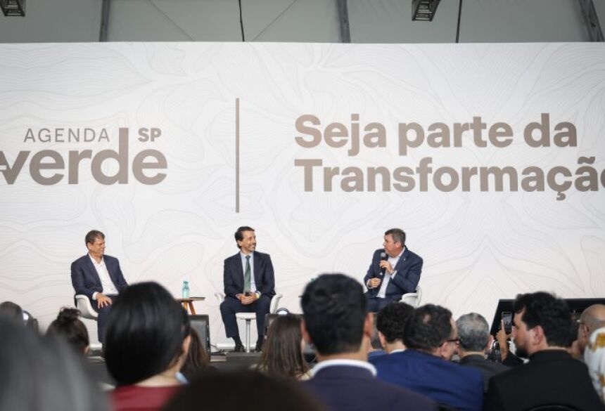 O painel entre Riedel e Tarcísio  mediado por Joaquim Leite, ex-ministro de Meio Ambiente e Mudança do Clima