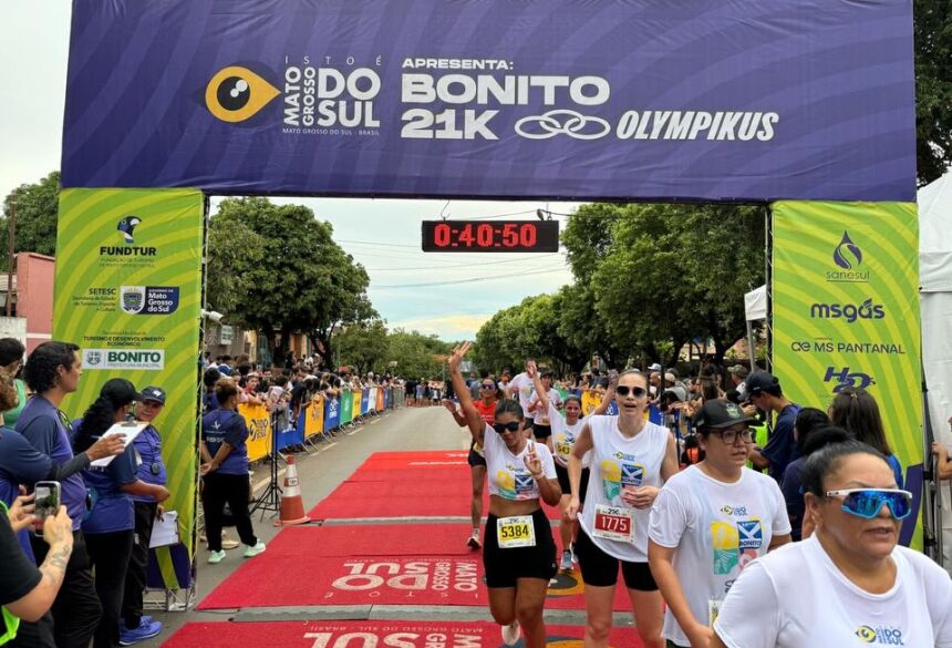Além da competição, a Bonito 21K proporcionou um momento de integração entre atletas e público, fortalecendo a prática esportiva -Imagem divulgada nas redes sociais 