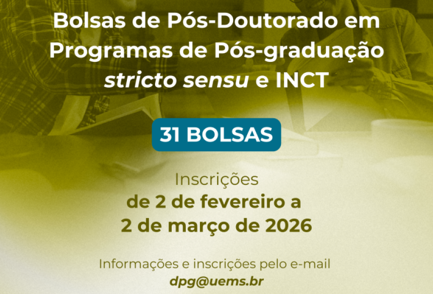 As inscrições estarão abertas de 2 de fevereiro a 2 de março