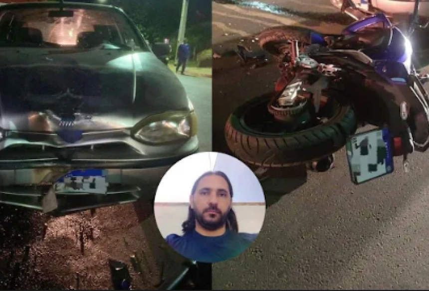 Professor fica gravemente ferido em acidente entre moto e carro em Aquidauana / A Princesinha News   