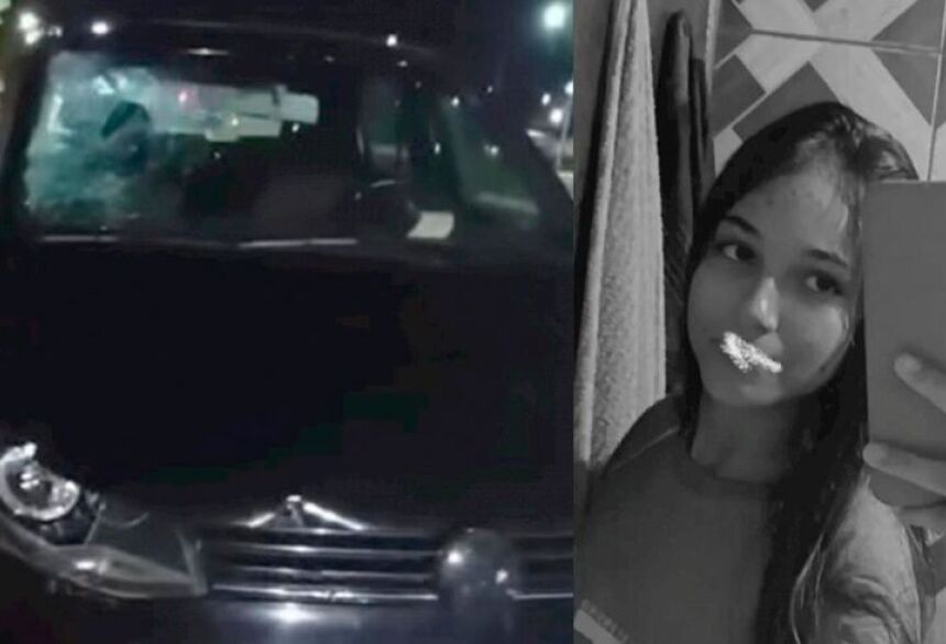 Com o impacto, a menina bateu a cabeça contra o para-brisa do carro