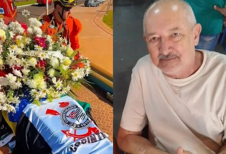 O caixão estava coberto com a bandeira do Corinthians, clube pelo qual Edson nutria uma paixão declarada 
