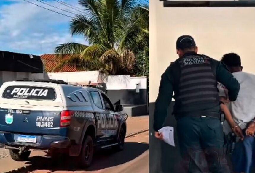 Durante a abordagem, os policiais encontraram um simulacro de pistola na cintura do homem e cartões bancários pertencentes a uma das vítimas