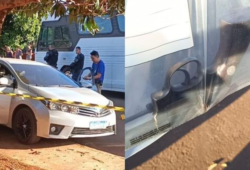 O revólver, que, conforme a polícia, era portado pelo homem, ficou no local e foi apreendido para passar por perícia