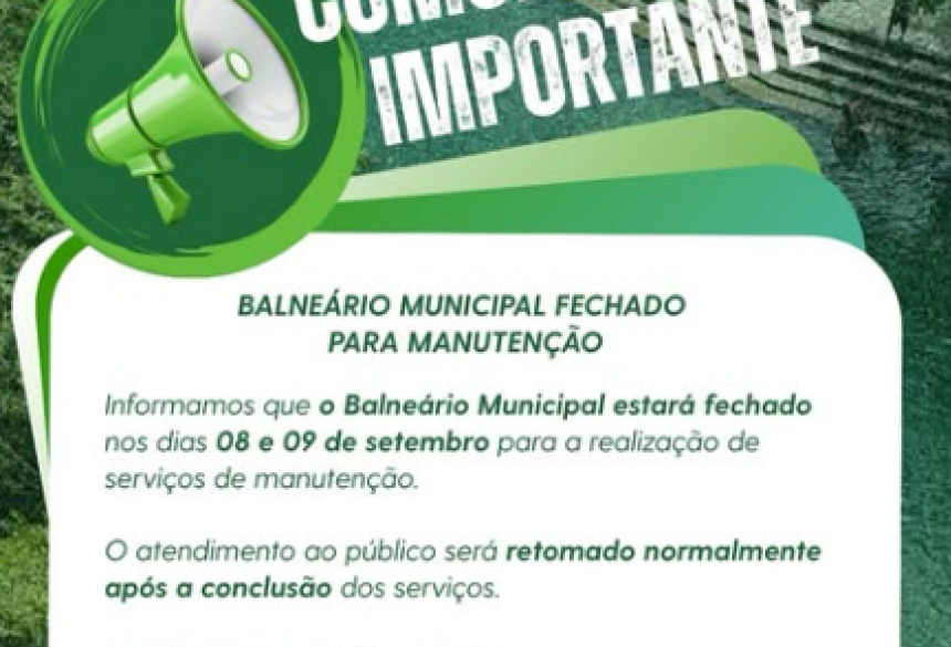 O atendimento ao público será retomado normalmente após a conclusão dos serviços