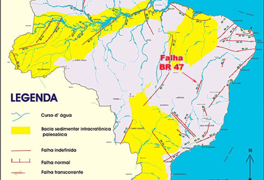 Mato Grosso do Sul tem falhas geológicas que provocam terremotos (Fonte: IGC/UFMS)
