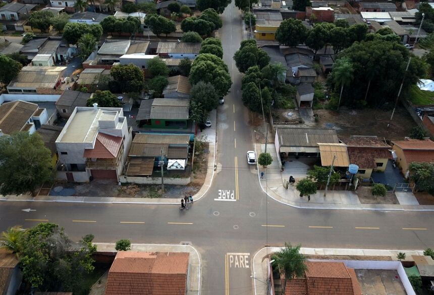 Vista aérea do Jardim Marambaia, que recebeu asfalto novo do Governo