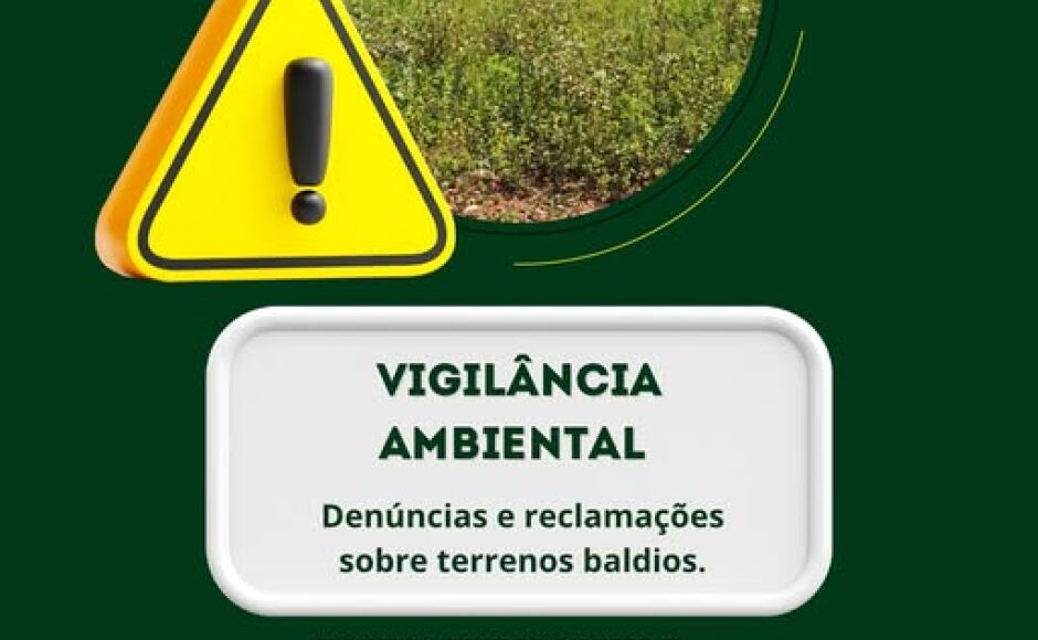 Denúncias e reclamações sobre terrenos baldios devem ser feitas pelo número da Vigilância Ambiental