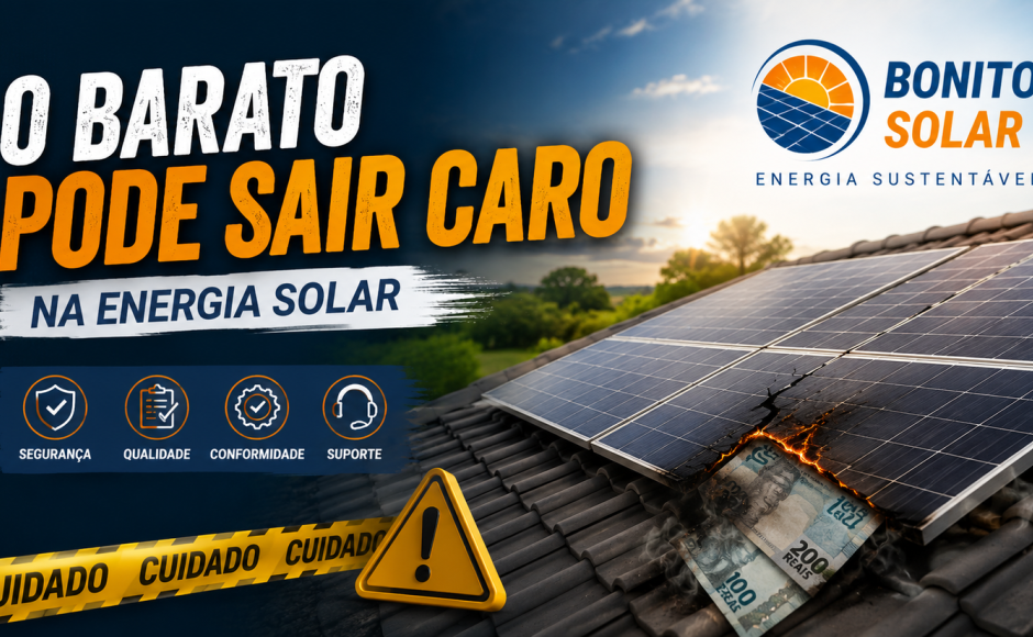 Bonito Solar alerta: o barato pode sair caro na hora de investir em energia solar