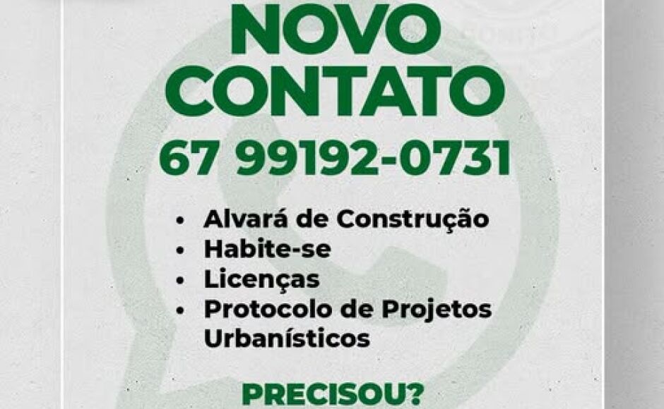 Prefeitura divulga novo contato do Departamento de Engenharia