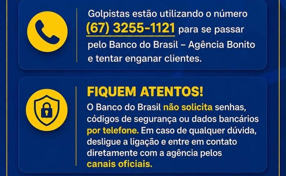 Prefeito de Bonito alerta população após tentativa de golpe por telefone