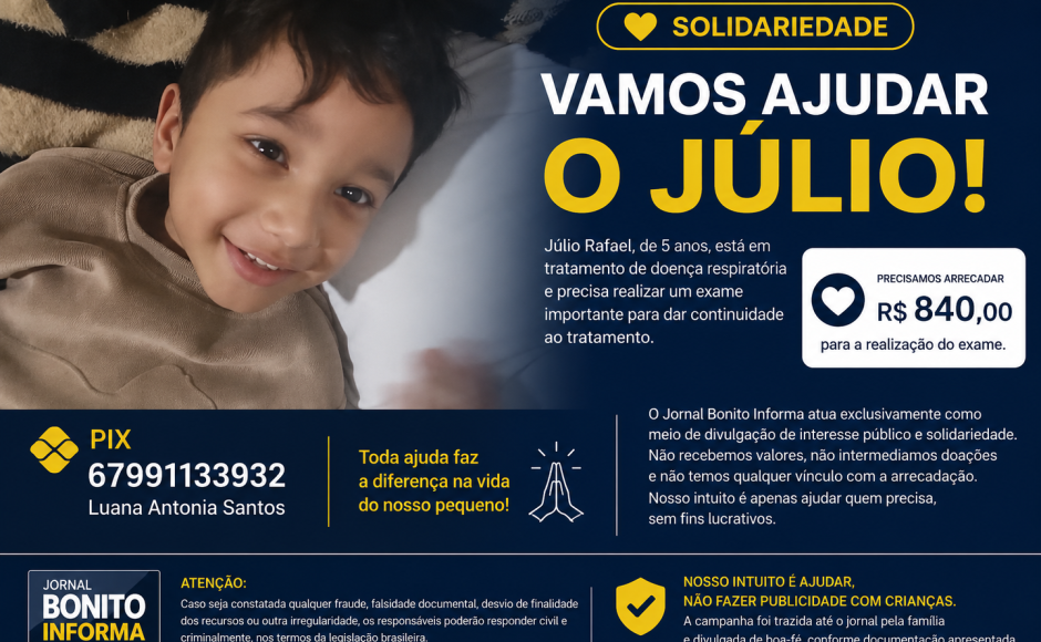 Campanha solidária busca arrecadar R$ 840 para exame de criança em tratamento de doença respiratória