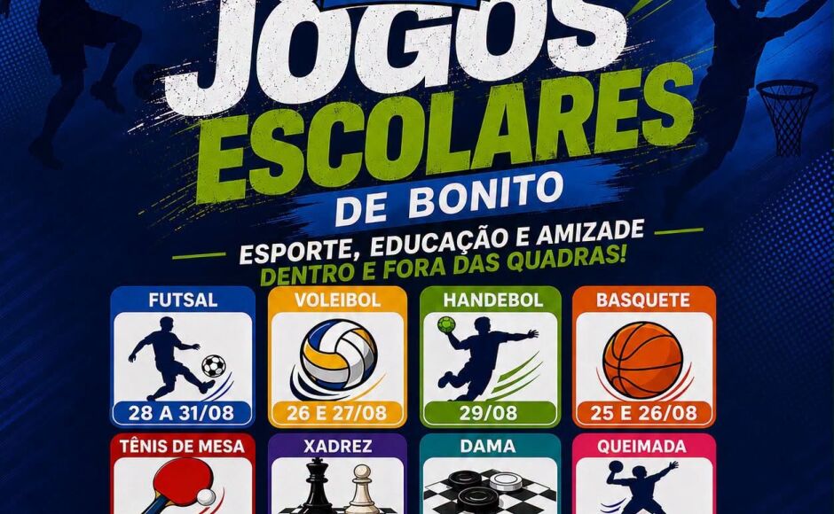 Jogos Escolares de Bonito começam no dia 21 e reúnem estudantes de toda a cidade