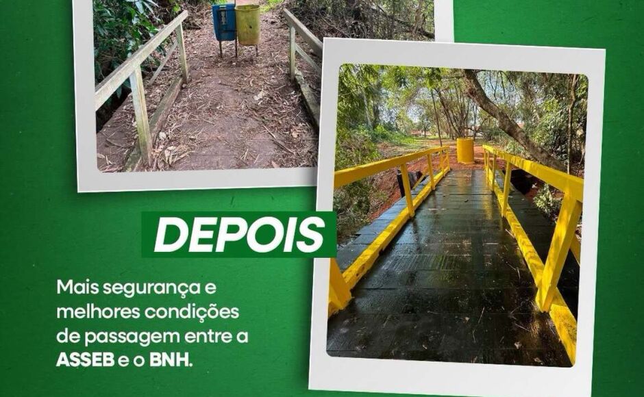 Ponte de acesso entre a Asseb e o BNH é reformada pela Prefeitura de Bonito