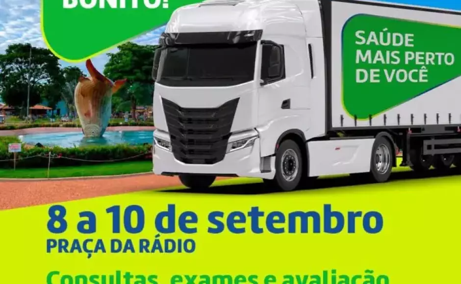 Carreta da Saúde leva consultas e exames especializados para Bonito em setembro